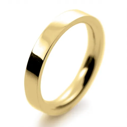 Flat Court Very Heavy -  3mm (FCH3Y) Yellow Gold Wedding Ring